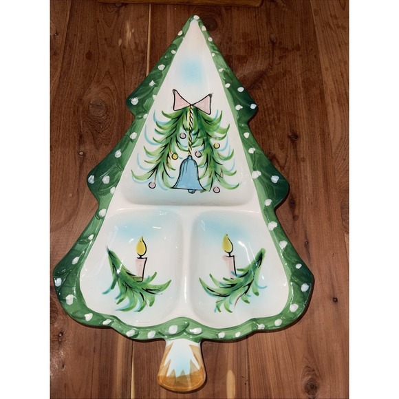 VTG 1959 HH Holt Howard Sectional Nuts Candy Dish Tree Candles bell christmas - Picture 3 of 9
